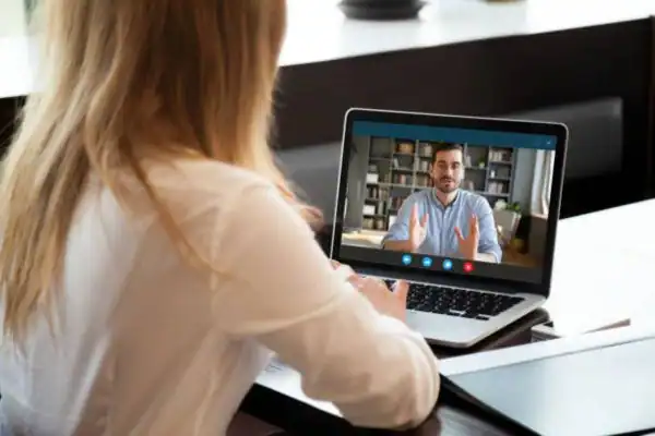 image of woman attending online mediation Basildon speak to our team today!